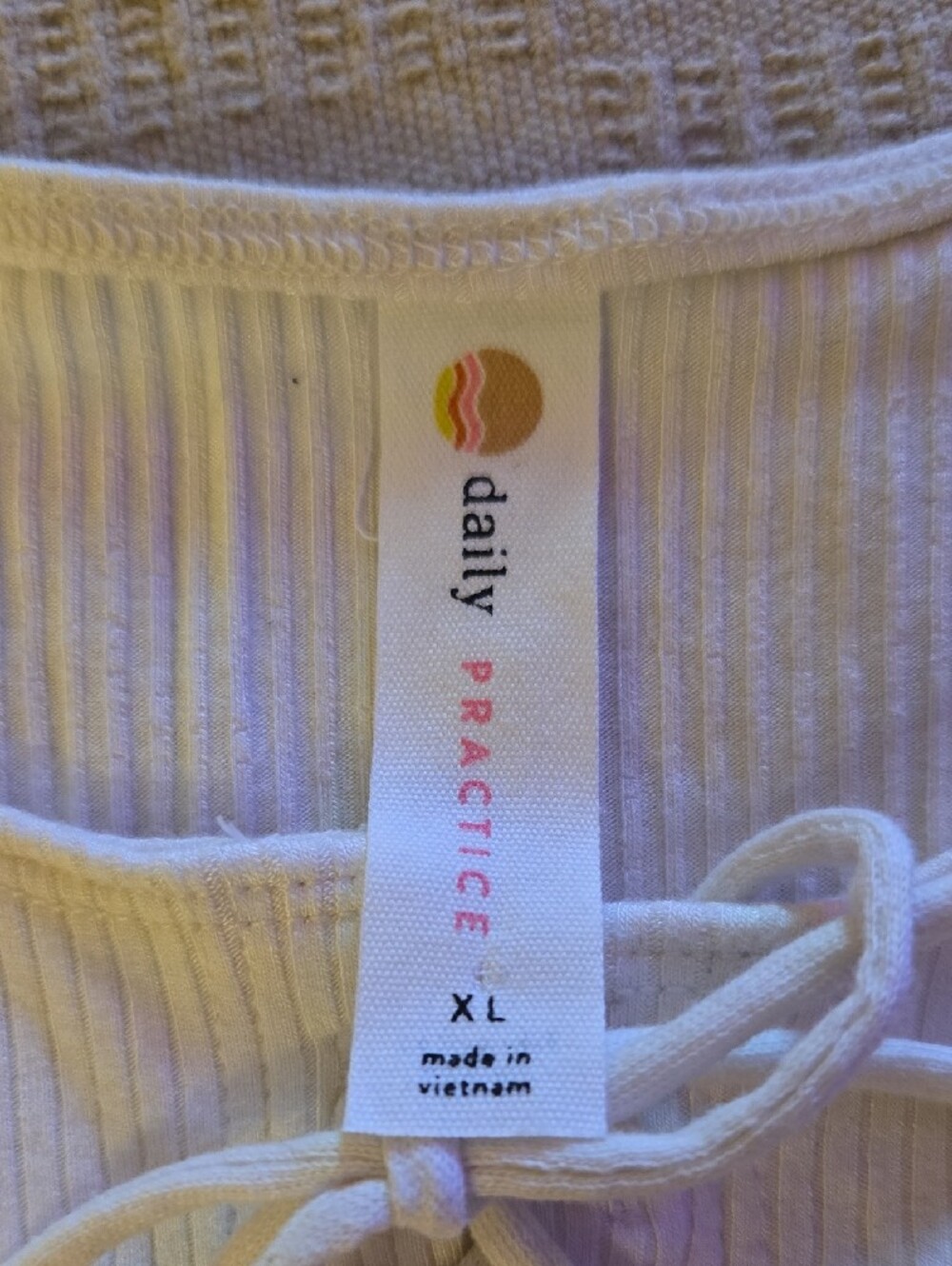 Daily Practice by Anthropologie Women’s White Ribbed Lace-Up Tank Top - Picture 2 of 4